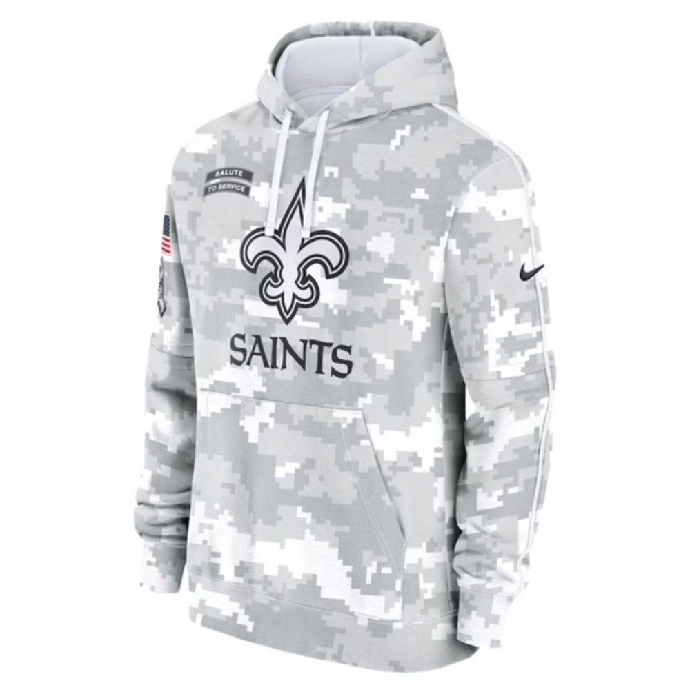 Nike Arctic Camo New Orleans Saints Fleece Youth Pullover Hoodie NWT M‎ 10/12
